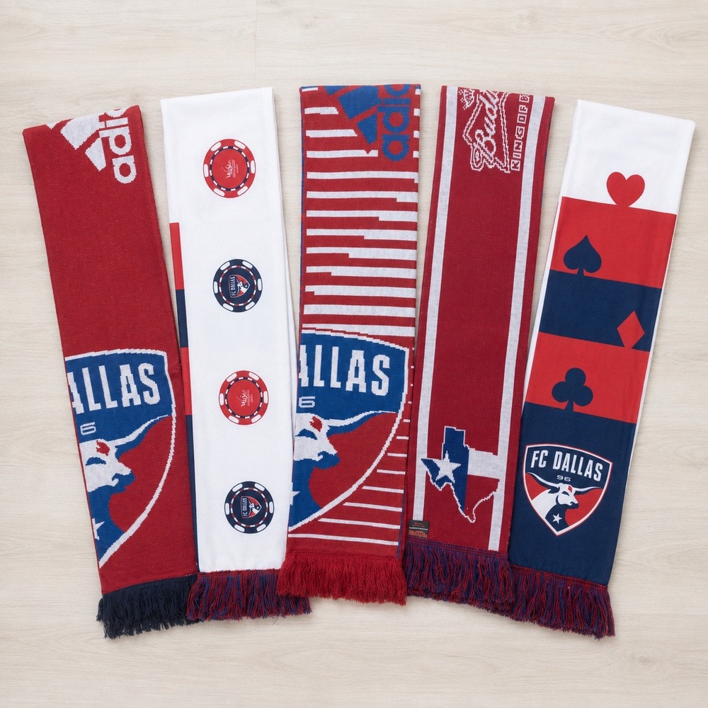 FC Dallas Soccer Scarf Lot of 5 MLS Adidas Ruffneck WinStar Budweiser Fan